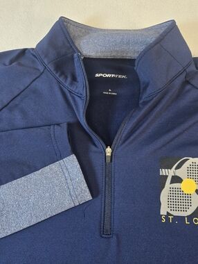 Mens Large Blue STL Paddle League Pickleball Quarter Zip